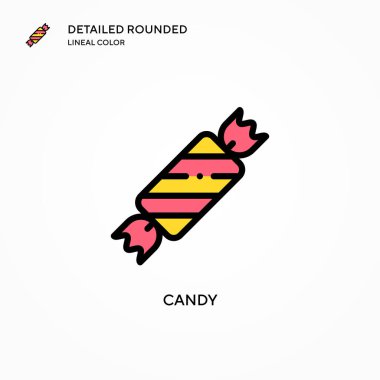 Şeker vektör simgesi. Modern vektör illüstrasyon kavramları. Düzenlemesi ve kişiselleştirmesi kolay.