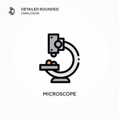 Mikroskop vektör simgesi. Modern vektör illüstrasyon kavramları. Düzenlemesi ve kişiselleştirmesi kolay.
