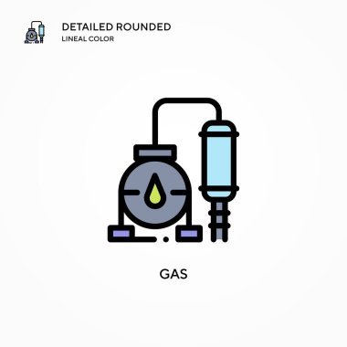 Gaz vektör simgesi. Modern vektör illüstrasyon kavramları. Düzenlemesi ve kişiselleştirmesi kolay.