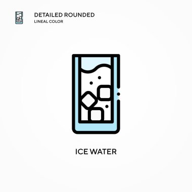 Buzlu su vektör simgesi. Modern vektör illüstrasyon kavramları. Düzenlemesi ve kişiselleştirmesi kolay.