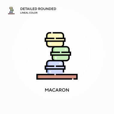 Makarna vektör simgesi. Modern vektör illüstrasyon kavramları. Düzenlemesi ve kişiselleştirmesi kolay.