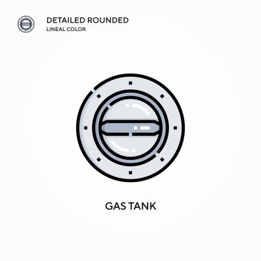 Gaz tankı vektör simgesi. Modern vektör illüstrasyon kavramları. Düzenlemesi ve kişiselleştirmesi kolay.