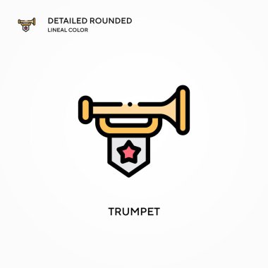 Trompet vektör simgesi. Modern vektör illüstrasyon kavramları. Düzenlemesi ve kişiselleştirmesi kolay.