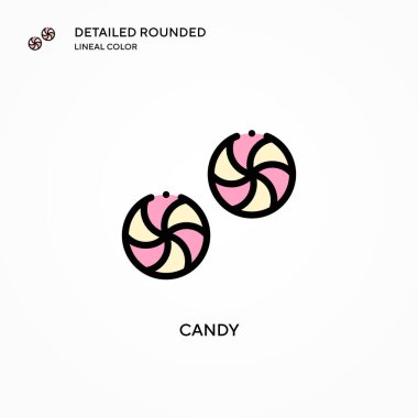 Şeker vektör simgesi. Modern vektör illüstrasyon kavramları. Düzenlemesi ve kişiselleştirmesi kolay.