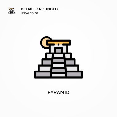 Piramit vektör simgesi. Modern vektör illüstrasyon kavramları. Düzenlemesi ve kişiselleştirmesi kolay.