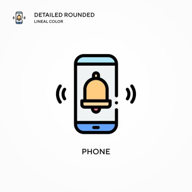 Telefon vektör simgesi. Modern vektör illüstrasyon kavramları. Düzenlemesi ve kişiselleştirmesi kolay.
