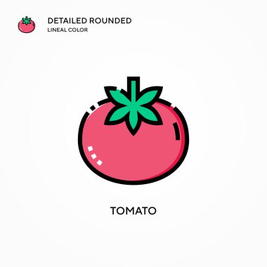 Domates vektör simgesi. Modern vektör illüstrasyon kavramları. Düzenlemesi ve kişiselleştirmesi kolay.