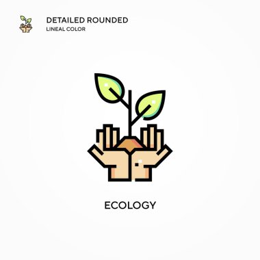 Ekoloji vektör simgesi. Modern vektör illüstrasyon kavramları. Düzenlemesi ve kişiselleştirmesi kolay.