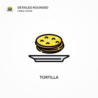 Tortilla vektör simgesi. Modern vektör illüstrasyon kavramları. Düzenlemesi ve kişiselleştirmesi kolay.