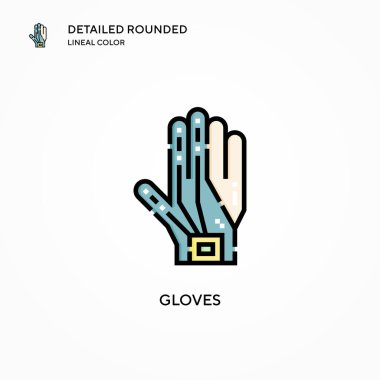 Eldiven vektör simgesi. Modern vektör illüstrasyon kavramları. Düzenlemesi ve kişiselleştirmesi kolay.