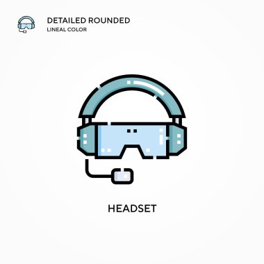 Kulaklık vektör simgesi. Modern vektör illüstrasyon kavramları. Düzenlemesi ve kişiselleştirmesi kolay.