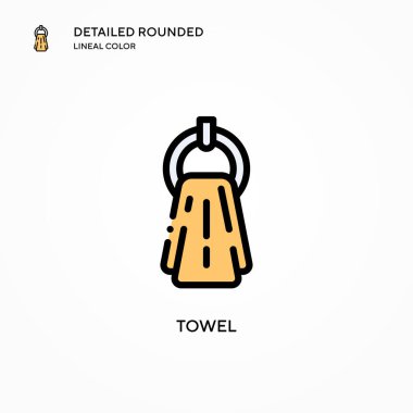 Havlu vektör simgesi. Modern vektör illüstrasyon kavramları. Düzenlemesi ve kişiselleştirmesi kolay.