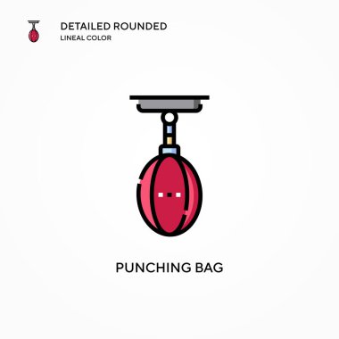 Torba vektör simgesini yumrukluyorum. Modern vektör illüstrasyon kavramları. Düzenlemesi ve kişiselleştirmesi kolay.