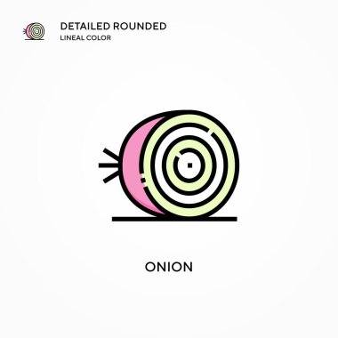 Soğan vektör simgesi. Modern vektör illüstrasyon kavramları. Düzenlemesi ve kişiselleştirmesi kolay.