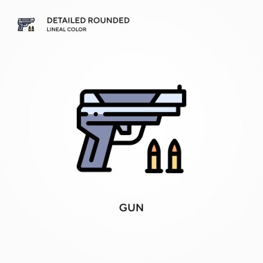 Silah vektör simgesi. Modern vektör illüstrasyon kavramları. Düzenlemesi ve kişiselleştirmesi kolay.