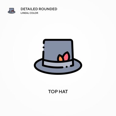 Silindir şapka vektör simgesi. Modern vektör illüstrasyon kavramları. Düzenlemesi ve kişiselleştirmesi kolay.