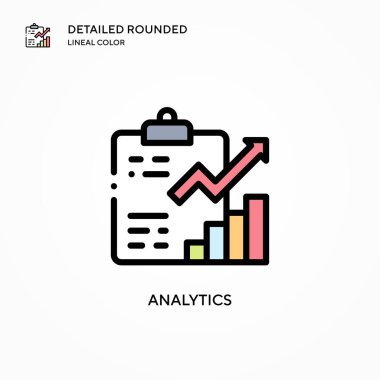 Analitik vektör simgesi. Modern vektör illüstrasyon kavramları. Düzenlemesi ve kişiselleştirmesi kolay.