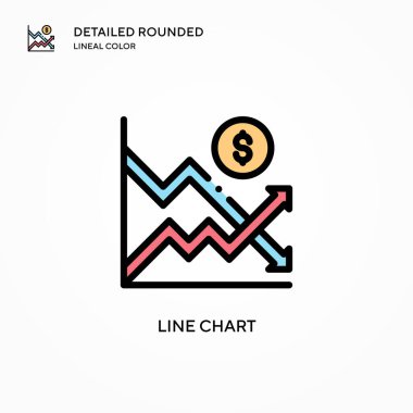 Çizgi çizelgesi vektör simgesi. Modern vektör illüstrasyon kavramları. Düzenlemesi ve kişiselleştirmesi kolay.