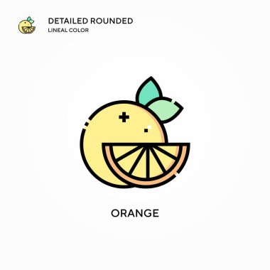 Turuncu vektör simgesi. Modern vektör illüstrasyon kavramları. Düzenlemesi ve kişiselleştirmesi kolay.