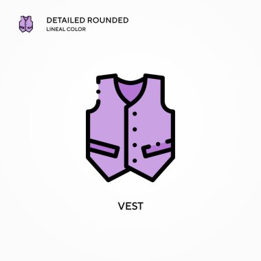 Yelek vektör simgesi. Modern vektör illüstrasyon kavramları. Düzenlemesi ve kişiselleştirmesi kolay.