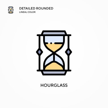 Kum saati vektör simgesi. Modern vektör illüstrasyon kavramları. Düzenlemesi ve kişiselleştirmesi kolay.