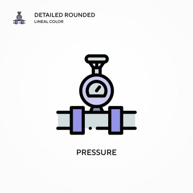 Basınç vektör simgesi. Modern vektör illüstrasyon kavramları. Düzenlemesi ve kişiselleştirmesi kolay.
