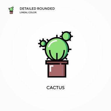 Kaktüs vektör simgesi. Modern vektör illüstrasyon kavramları. Düzenlemesi ve kişiselleştirmesi kolay.