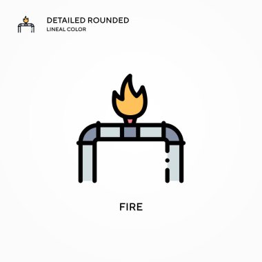 Vektör simgesini ateşle. Modern vektör illüstrasyon kavramları. Düzenlemesi ve kişiselleştirmesi kolay.