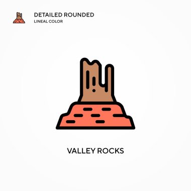 Vadi kayaları vektör ikonu. Modern vektör illüstrasyon kavramları. Düzenlemesi ve kişiselleştirmesi kolay.