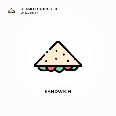 Sandviç vektör simgesi. Modern vektör illüstrasyon kavramları. Düzenlemesi ve kişiselleştirmesi kolay.