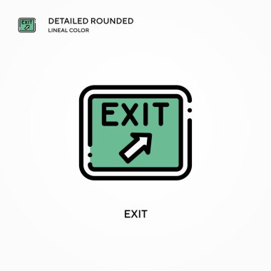 Çıkış vektör simgesi. Modern vektör illüstrasyon kavramları. Düzenlemesi ve kişiselleştirmesi kolay.