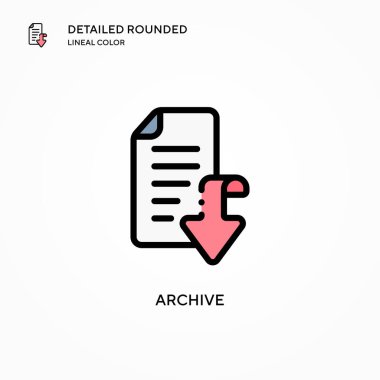 Arşiv vektör simgesi. Modern vektör illüstrasyon kavramları. Düzenlemesi ve kişiselleştirmesi kolay.