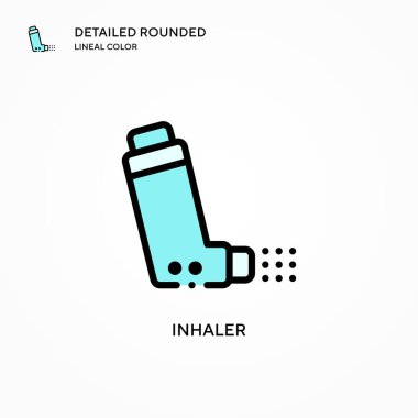 Astım ilacı vektör simgesi. Modern vektör illüstrasyon kavramları. Düzenlemesi ve kişiselleştirmesi kolay.