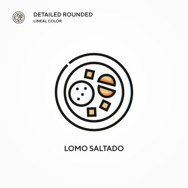 Lomo saltado vektör simgesi. Modern vektör illüstrasyon kavramları. Düzenlemesi ve kişiselleştirmesi kolay.