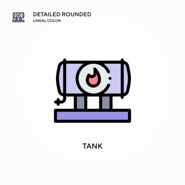 Tank vektör simgesi. Modern vektör illüstrasyon kavramları. Düzenlemesi ve kişiselleştirmesi kolay.