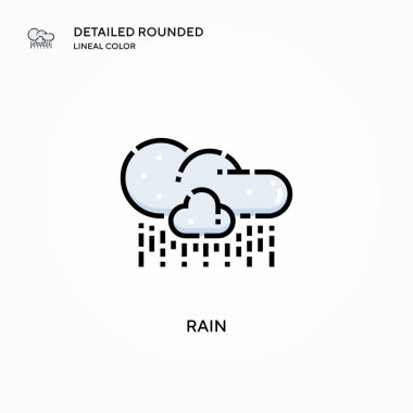 Yağmur vektör simgesi. Modern vektör illüstrasyon kavramları. Düzenlemesi ve kişiselleştirmesi kolay.