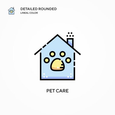 Hayvan bakımı vektör ikonu. Modern vektör illüstrasyon kavramları. Düzenlemesi ve kişiselleştirmesi kolay.