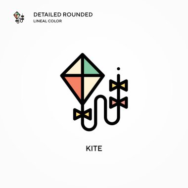 Uçurtma vektör simgesi. Modern vektör illüstrasyon kavramları. Düzenlemesi ve kişiselleştirmesi kolay.