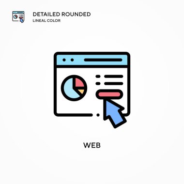 Web vektör simgesi. Modern vektör illüstrasyon kavramları. Düzenlemesi ve kişiselleştirmesi kolay.