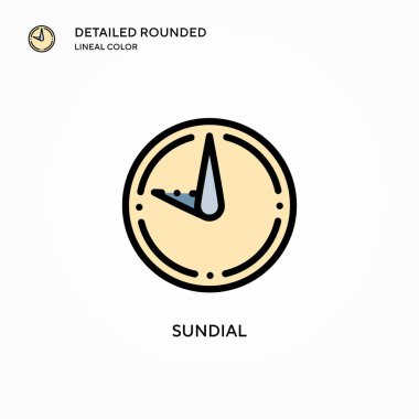 Güneş saati vektör simgesi. Modern vektör illüstrasyon kavramları. Düzenlemesi ve kişiselleştirmesi kolay.
