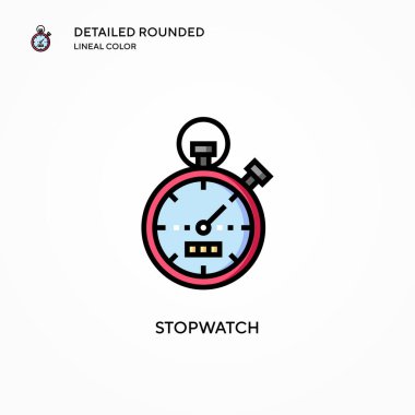 Stopwatch vektör simgesi. Modern vektör illüstrasyon kavramları. Düzenlemesi ve kişiselleştirmesi kolay.