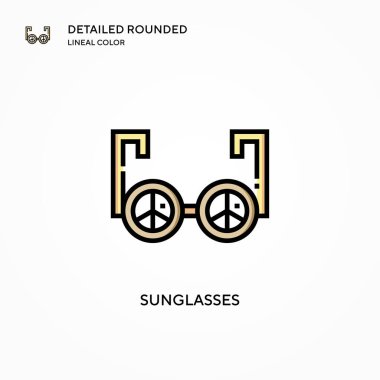 Güneş gözlüğü vektör simgesi. Modern vektör illüstrasyon kavramları. Düzenlemesi ve kişiselleştirmesi kolay.