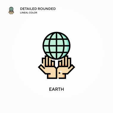 Dünya vektör simgesi. Modern vektör illüstrasyon kavramları. Düzenlemesi ve kişiselleştirmesi kolay.