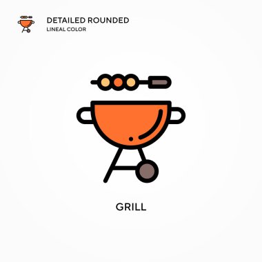 Izgara vektör simgesi. Modern vektör illüstrasyon kavramları. Düzenlemesi ve kişiselleştirmesi kolay.