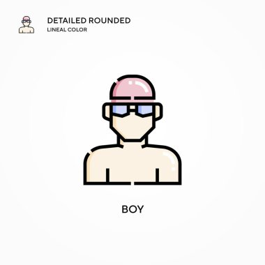 Erkek vektör simgesi. Modern vektör illüstrasyon kavramları. Düzenlemesi ve kişiselleştirmesi kolay.