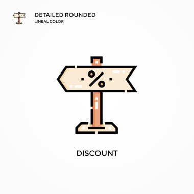 İndirimli vektör simgesi. Modern vektör illüstrasyon kavramları. Düzenlemesi ve kişiselleştirmesi kolay.