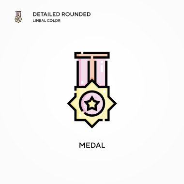 Madalya vektör simgesi. Modern vektör illüstrasyon kavramları. Düzenlemesi ve kişiselleştirmesi kolay.