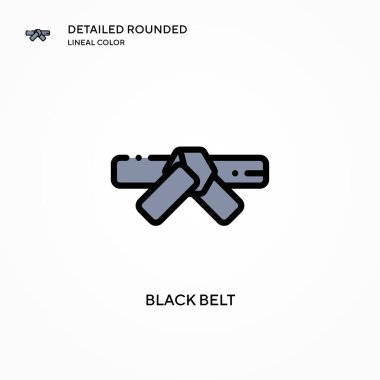 Siyah kuşak vektör simgesi. Modern vektör illüstrasyon kavramları. Düzenlemesi ve kişiselleştirmesi kolay.