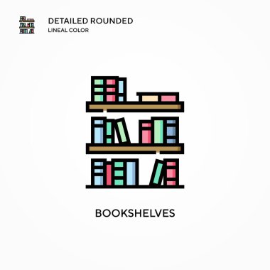 Kitaplık vektör simgesi. Modern vektör illüstrasyon kavramları. Düzenlemesi ve kişiselleştirmesi kolay.