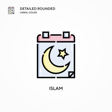 İslam vektör ikonu. Modern vektör illüstrasyon kavramları. Düzenlemesi ve kişiselleştirmesi kolay.